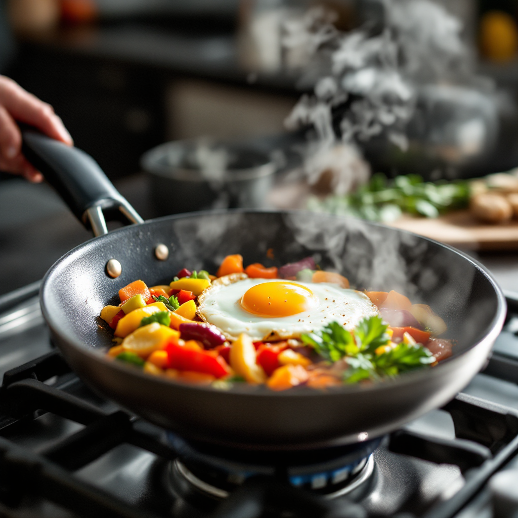 Cooking a meal in the PotHawk pan