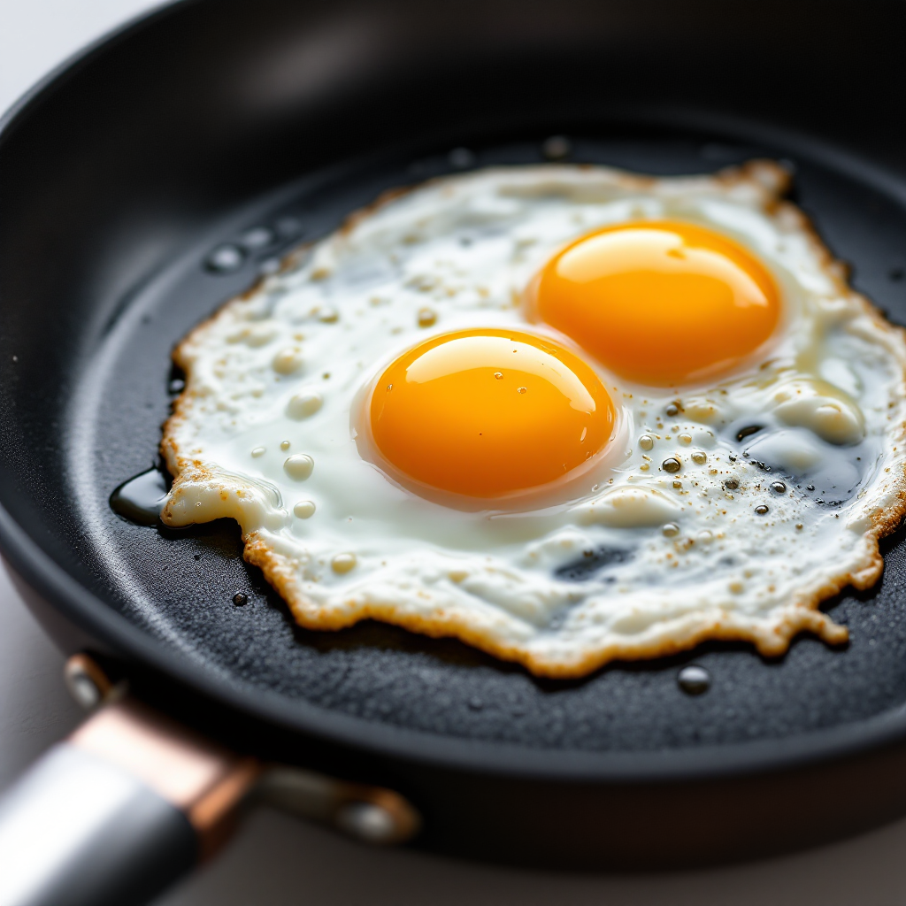 An egg sliding on the PotHawk nonstick surface