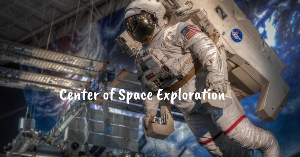 A vibrant depiction of the center of space exploration, showcasing Texas's contributions to space science and technology.