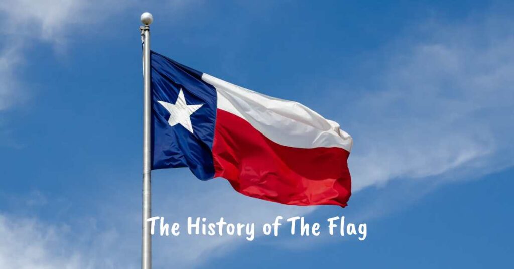 An illustrated representation of the Texas flag's evolution, featuring fun facts about Texas and its historical context.